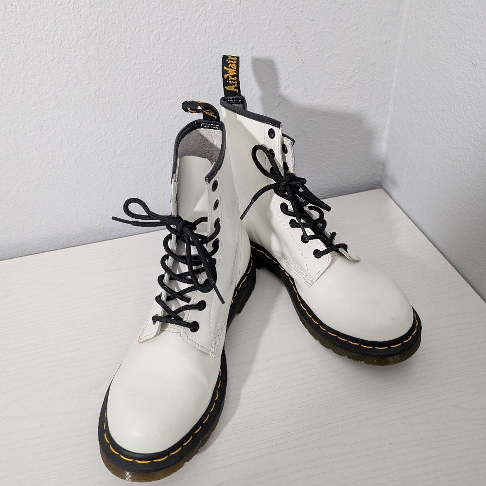 Doc Martens White Combat Boots Sz 10